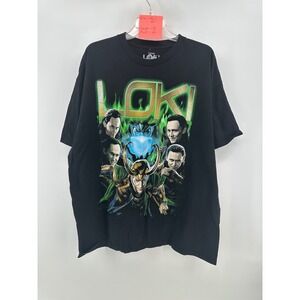 Marvel Studios Loki Graphic T-Shirt Mens 2XL Black Short Sleeve Disney Plus MCU